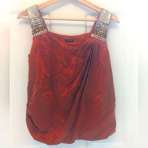 Vintage Magaschoni copper beaded  sleeveless blouse